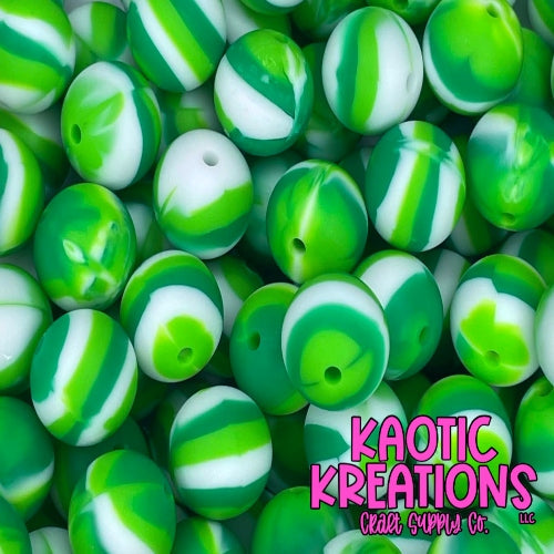 K9 15MM GREEN/WHITE SWIRL (10ct)