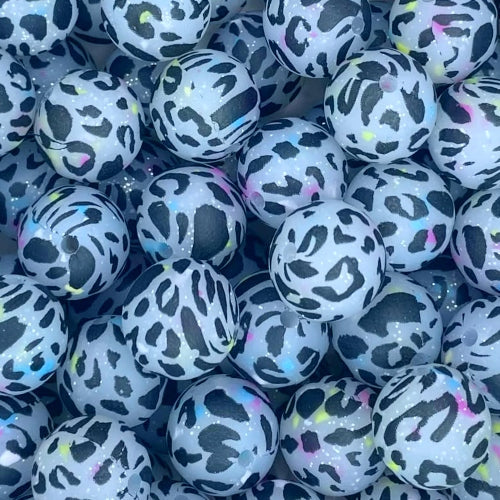 P659 CONFETTI LEOPARD GLITTER 15MM PRINT (10ct)