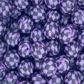 P666 PURPLE CONFETTI CHECKERED GLITTER 15MM PRINT (10ct)