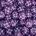 P665 PINK CONFETTI CHECKERED GLITTER 15MM PRINT (10ct)