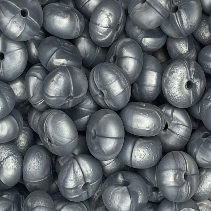 14MM ABACUS BEAD SILVER MARBLE #12 (10ct)
