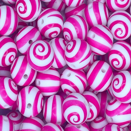 P674 HOT PINK SWIRL 15MM PRINT (10ct)