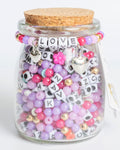 Lavender LOVE Square Letter DIY Bead Jar