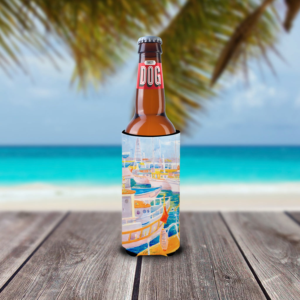 Shirmp Boats Slim Can Hugger , Insulated Foam Hugger for 12 oz Slim Cans, Beer Bottles & Water Bottles, Printed in USA