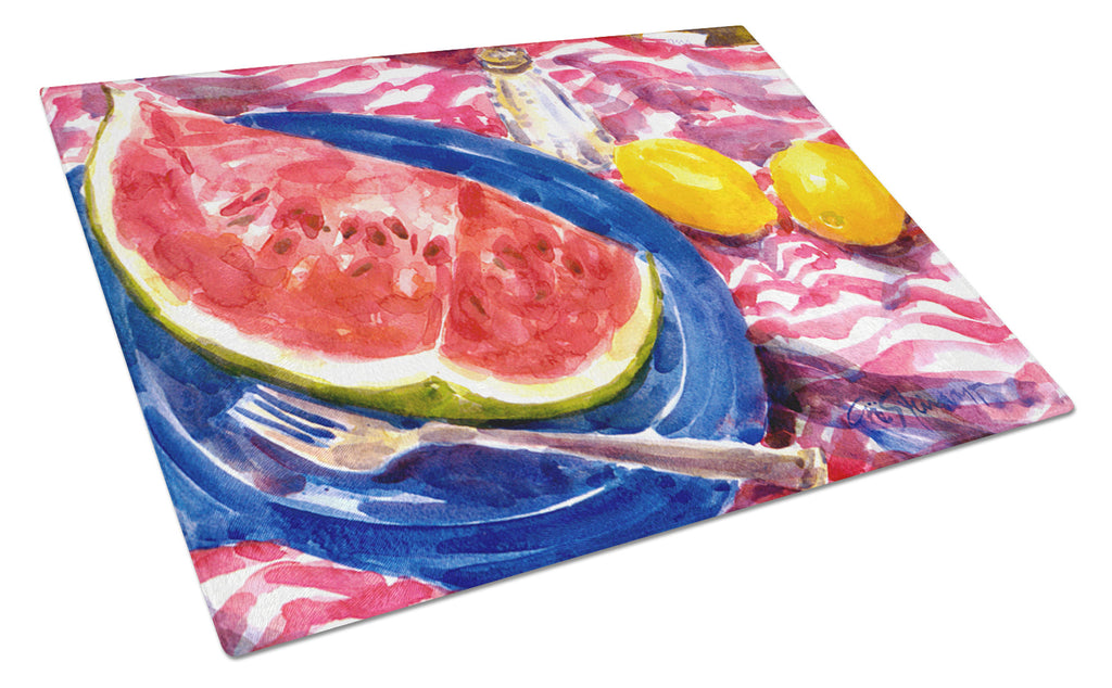 Watermelon Cutting Board Tempered Glass Kitchen Cutting Surface, Heat Resistant Chopping, Non-Slip Feet, Food Prep & Serving