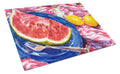 Watermelon Cutting Board Tempered Glass Kitchen Cutting Surface, Heat Resistant Chopping, Non-Slip Feet, Food Prep & Serving