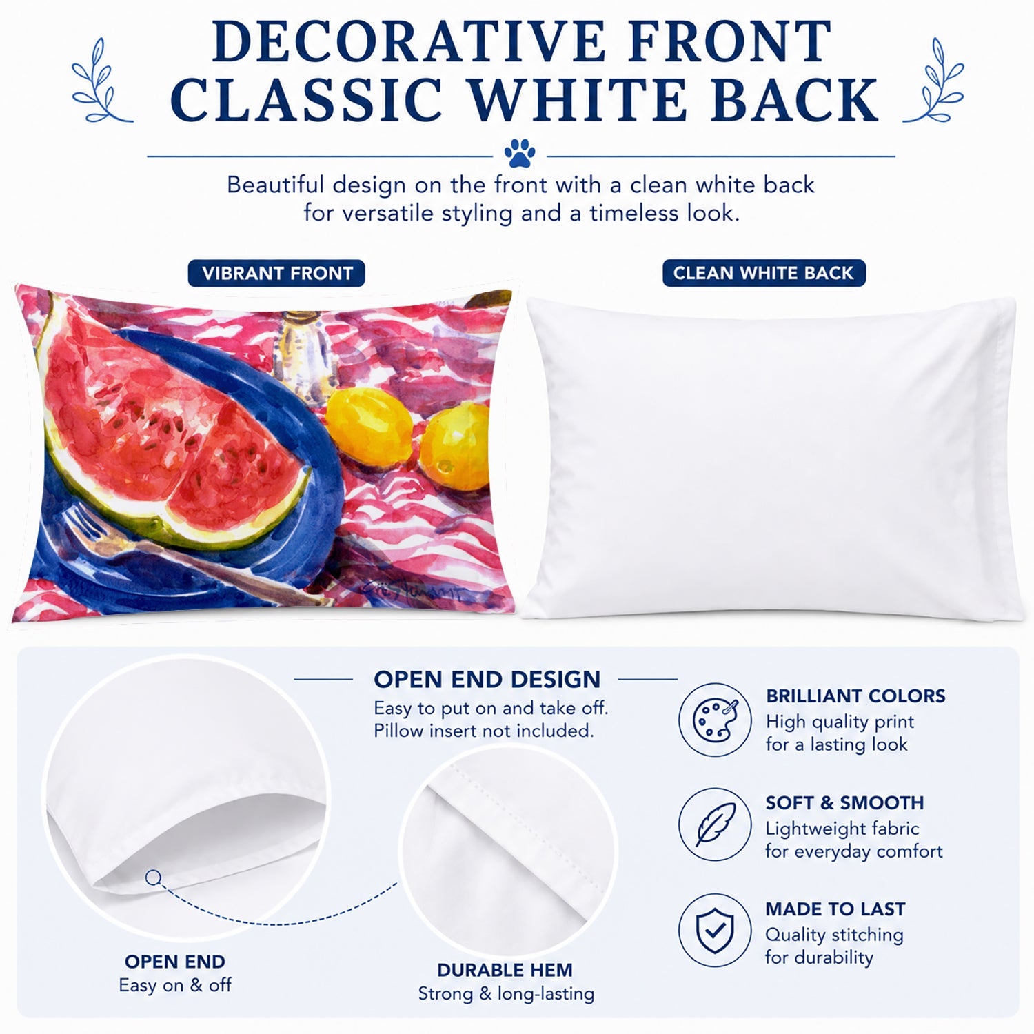 Watermelon Standard Pillowcase Lightweight Super Soft Easy Care Decorative Artwork Pillowcase, Standard