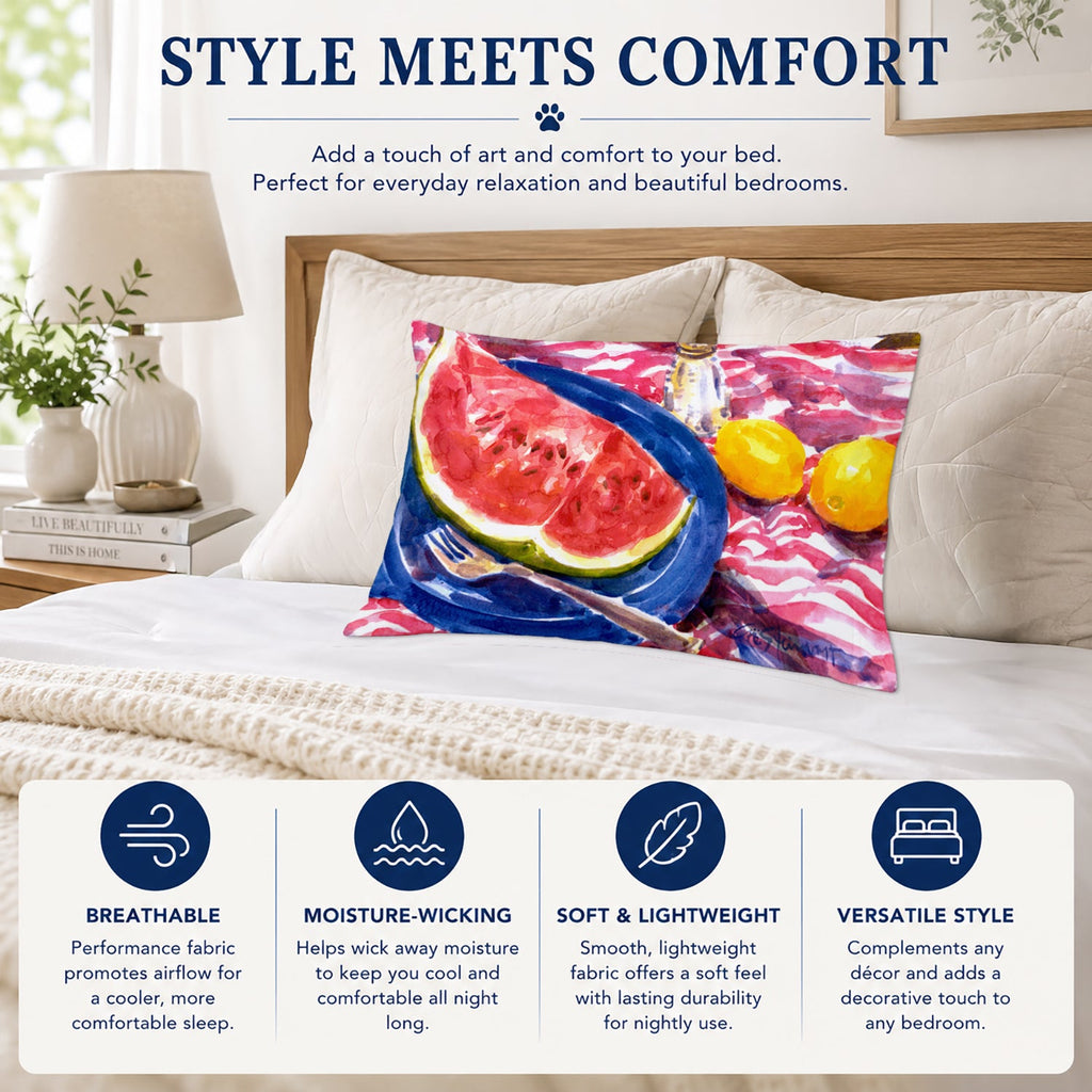 Watermelon Standard Pillowcase Lightweight Super Soft Easy Care Decorative Artwork Pillowcase, Standard