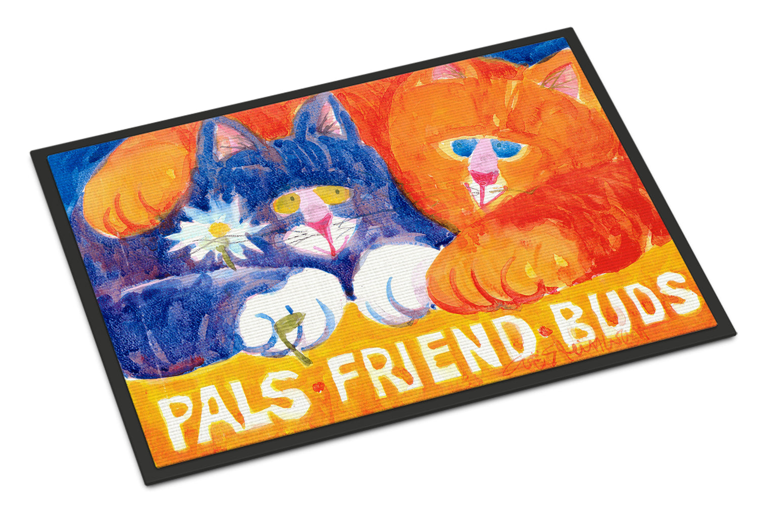 Cats Pals Friends Buds Doormat Indoor Outdoor 24H X 36W Front Door Mat Rugs for Entryway, Non Slip Washable Low Pile,