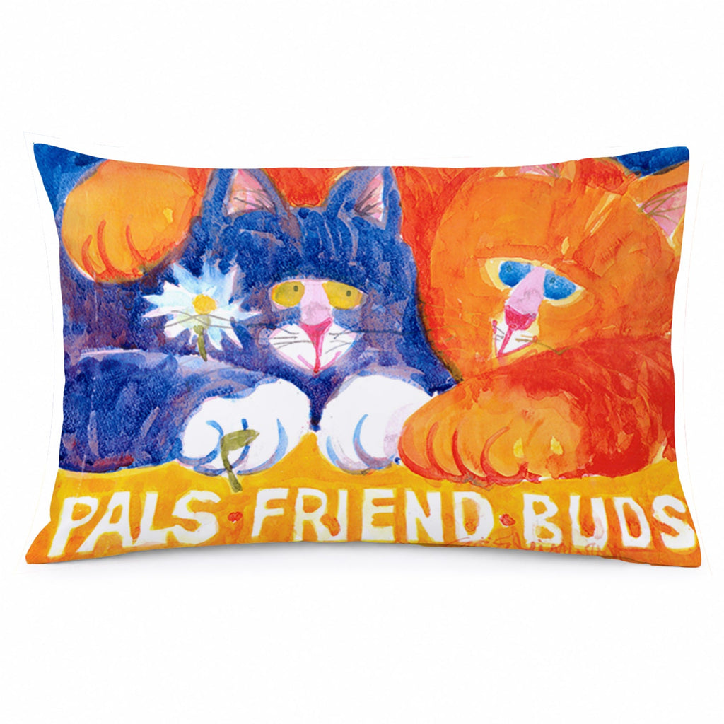 Cats Pals Friends Buds Standard Pillowcase Lightweight Super Soft Easy Care Decorative Artwork Pillowcase, Standard