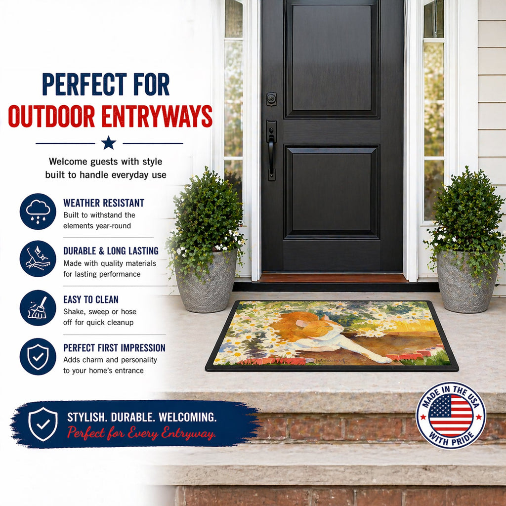 Cat Doormat Indoor Outdoor 24H X 36W Front Door Mat Rugs for Entryway, Non Slip Washable Low Pile,
