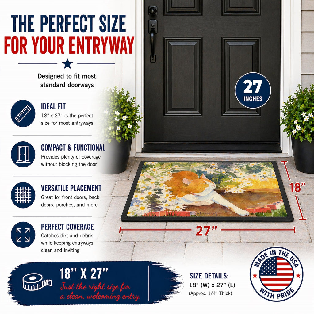 Cat Doormat Indoor Outdoor 18H X 27W Front Door Mat Rugs for Entryway, Non Slip Washable