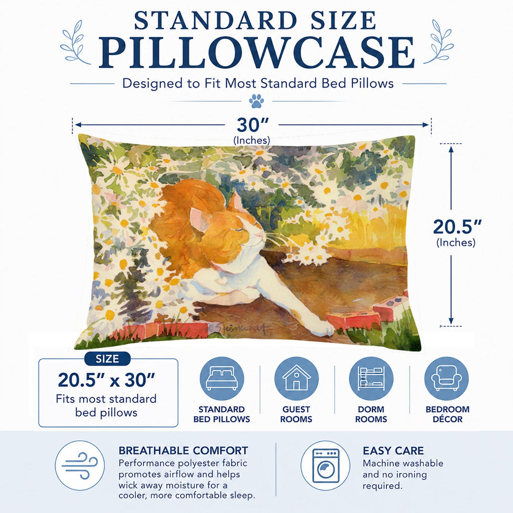 Cat Standard Pillowcase Lightweight Super Soft Easy Care Decorative Artwork Pillowcase, Standard