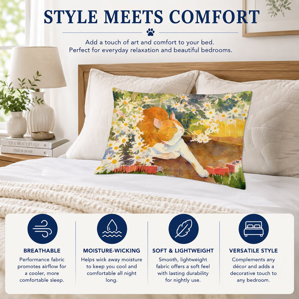 Cat Standard Pillowcase Lightweight Super Soft Easy Care Decorative Artwork Pillowcase, Standard