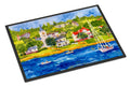 Harbour Scene with Sailboat Doormat Indoor Outdoor 18H X 27W Front Door Mat Rugs for Entryway, Non Slip Washable