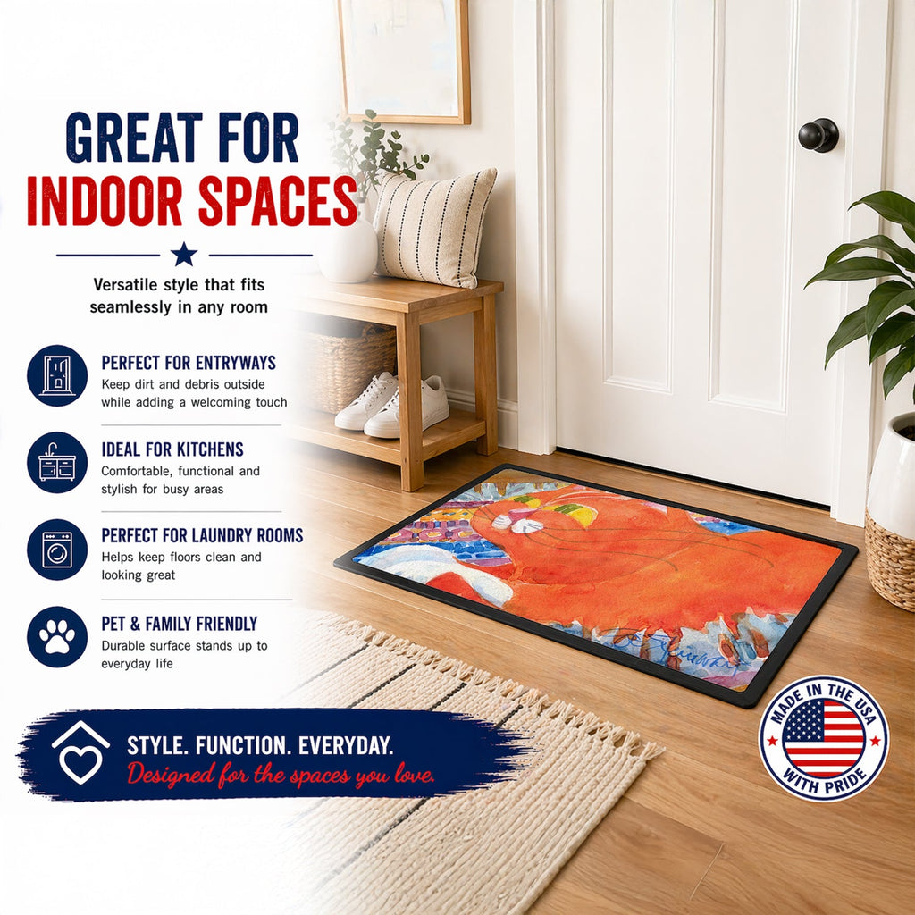 Cat Doormat Indoor Outdoor 18H X 27W Front Door Mat Rugs for Entryway, Non Slip Washable