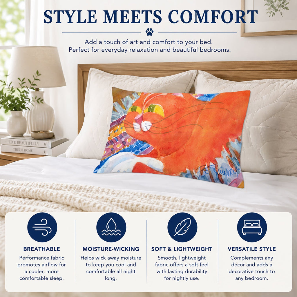 Cat Standard Pillowcase Lightweight Super Soft Easy Care Decorative Artwork Pillowcase, Standard