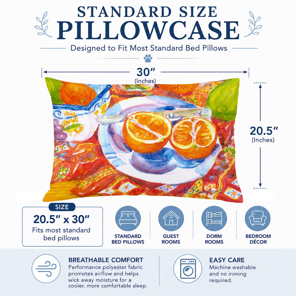 Florida Oranges Sliced for breakfast Standard Pillowcase Lightweight Super Soft Easy Care Decorative Artwork Pillowcase, Standard
