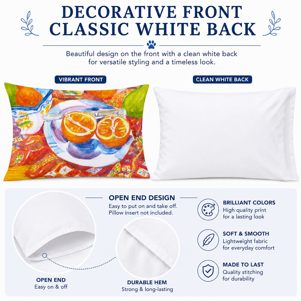 Florida Oranges Sliced for breakfast Standard Pillowcase Lightweight Super Soft Easy Care Decorative Artwork Pillowcase, Standard