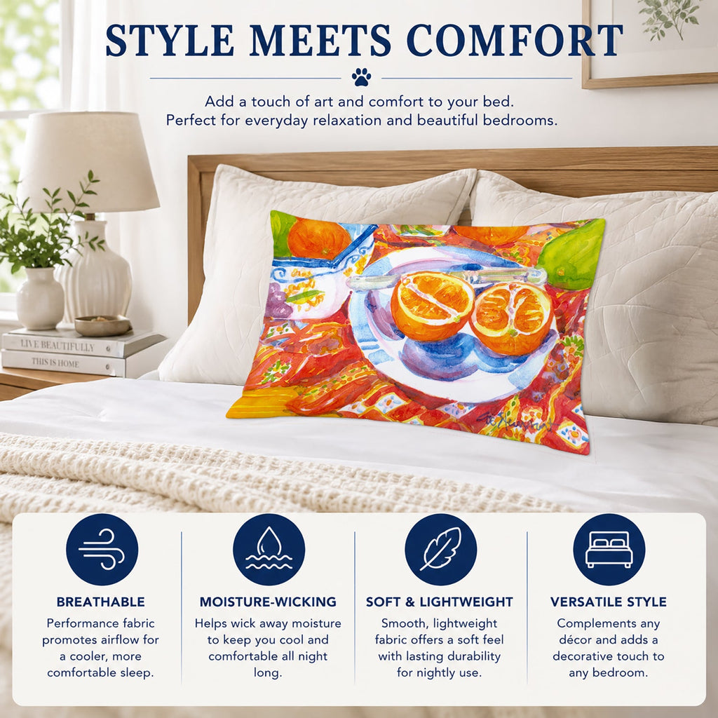 Florida Oranges Sliced for breakfast Standard Pillowcase Lightweight Super Soft Easy Care Decorative Artwork Pillowcase, Standard