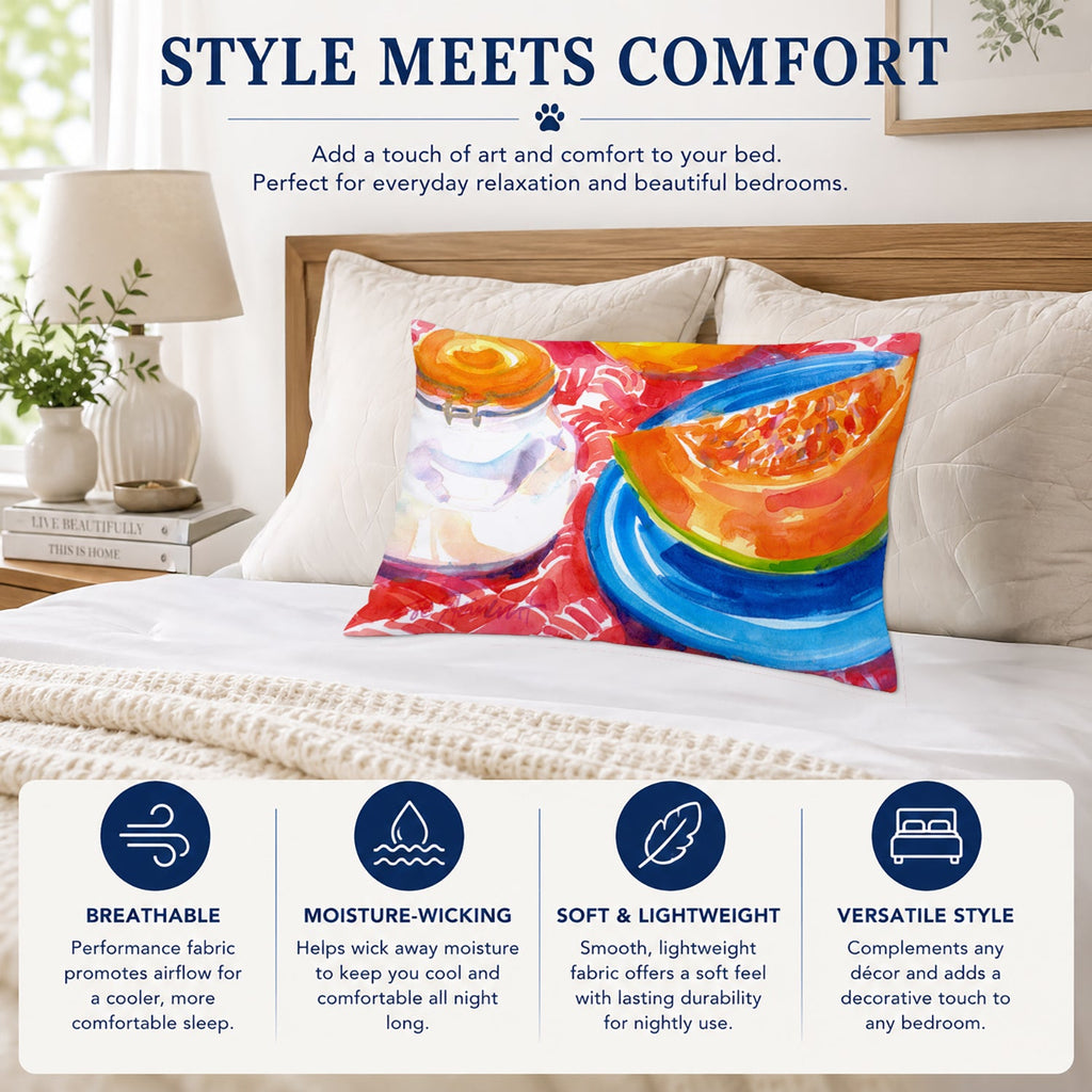 A Slice of Cantelope Standard Pillowcase Lightweight Super Soft Easy Care Decorative Artwork Pillowcase, Standard