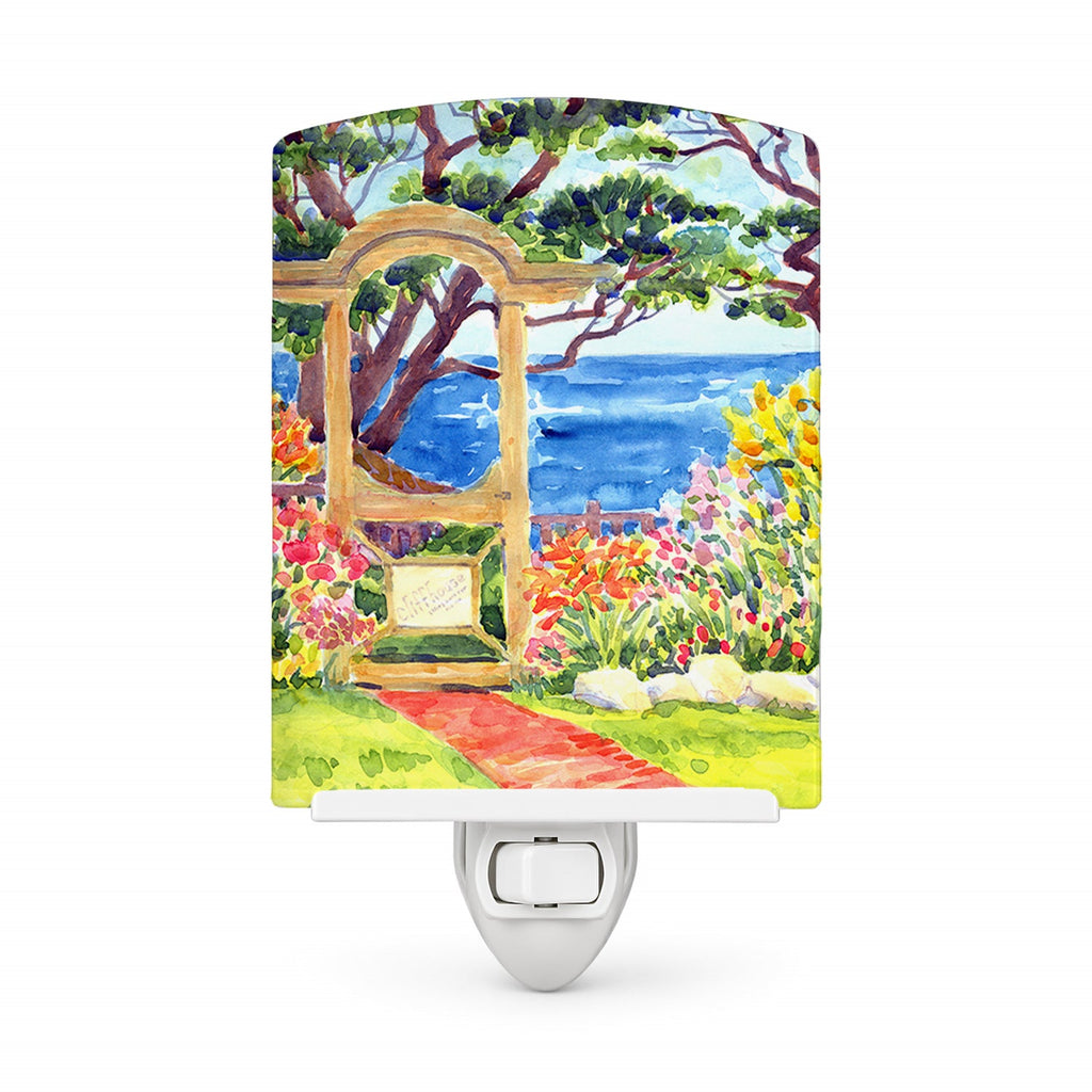 Seaside Ceramic Night Light Compact, UL-Certified, Ideal for Bedroom, Bathroom, Nursery, Hallway, Kitchen, 6x4x3, Multicolor