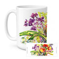 Flower Ceramic Coffee Mug 15 oz Decorative Large C Handle Mug Cup for Tea, Cocoa Hot Chocolate