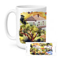 Houses Ceramic Coffee Mug 15 oz Decorative Large C Handle Mug Cup for Tea, Cocoa Hot Chocolate