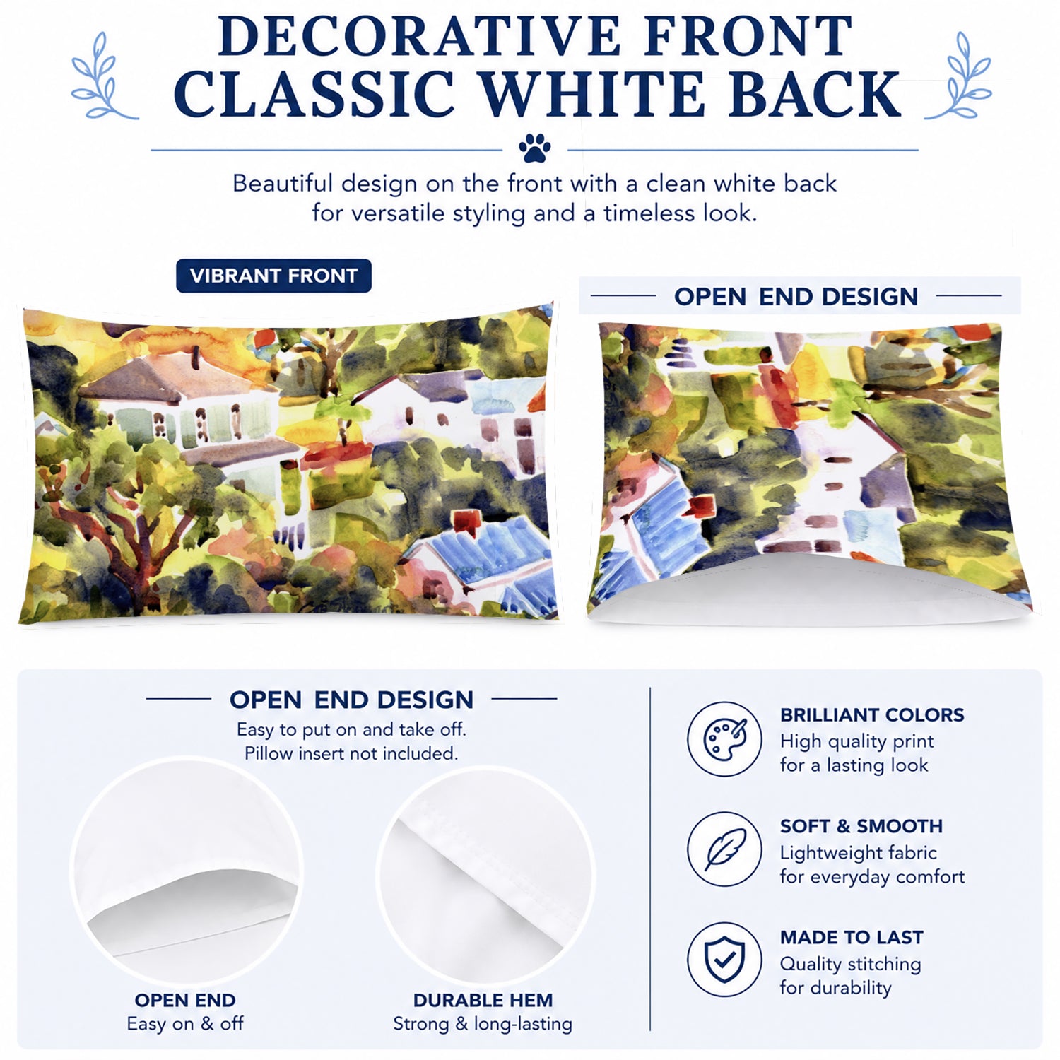 Houses Standard Pillowcase Lightweight Super Soft Easy Care Decorative Artwork Pillowcase, Standard