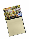 Houses Watercolor Sticky Note Holder Refillable Dispenser Desk Accessory 3x3 Pad Gift