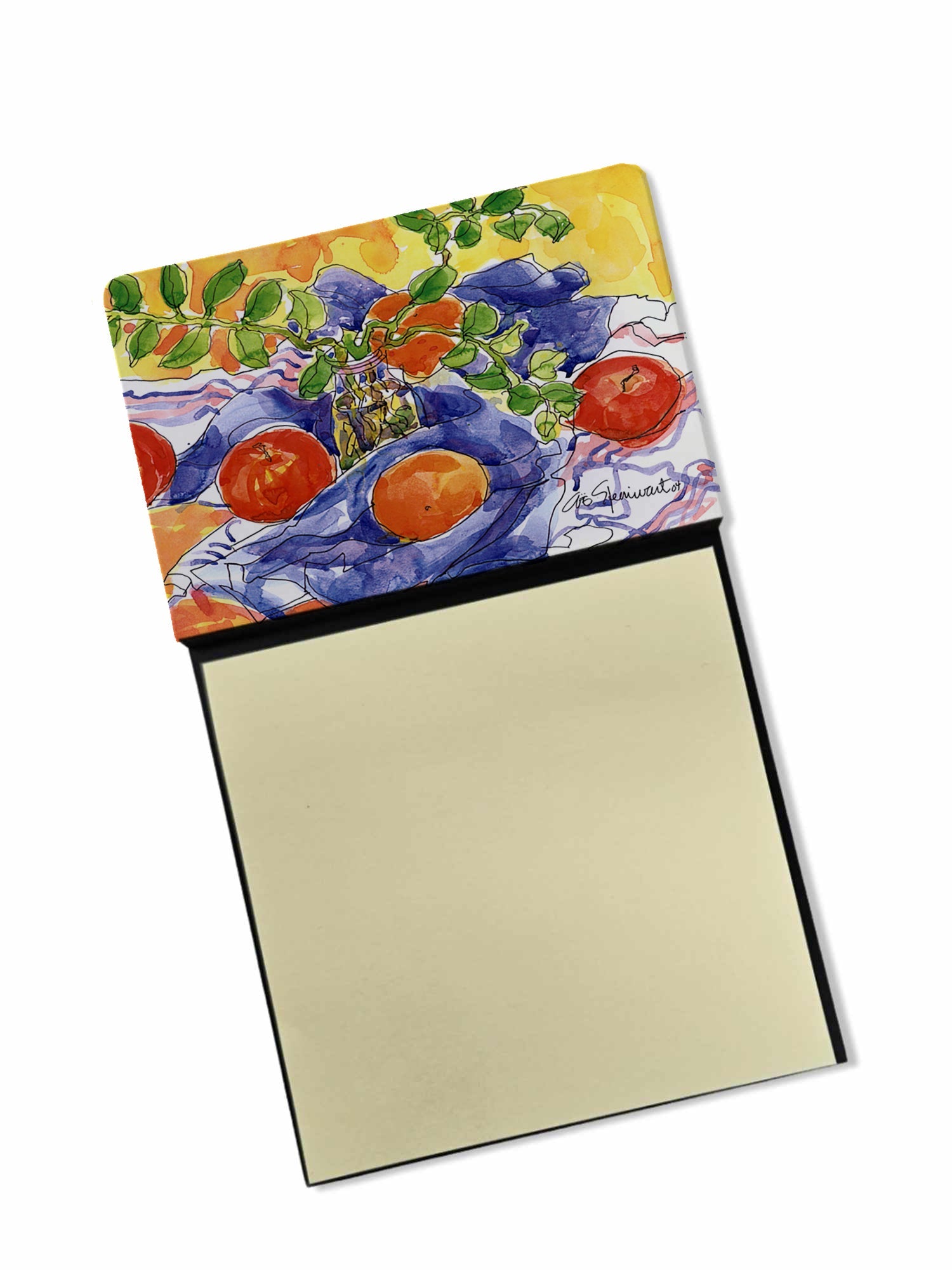Apples Watercolor Sticky Note Holder Refillable Dispenser Desk Accessory 3x3 Pad Gift