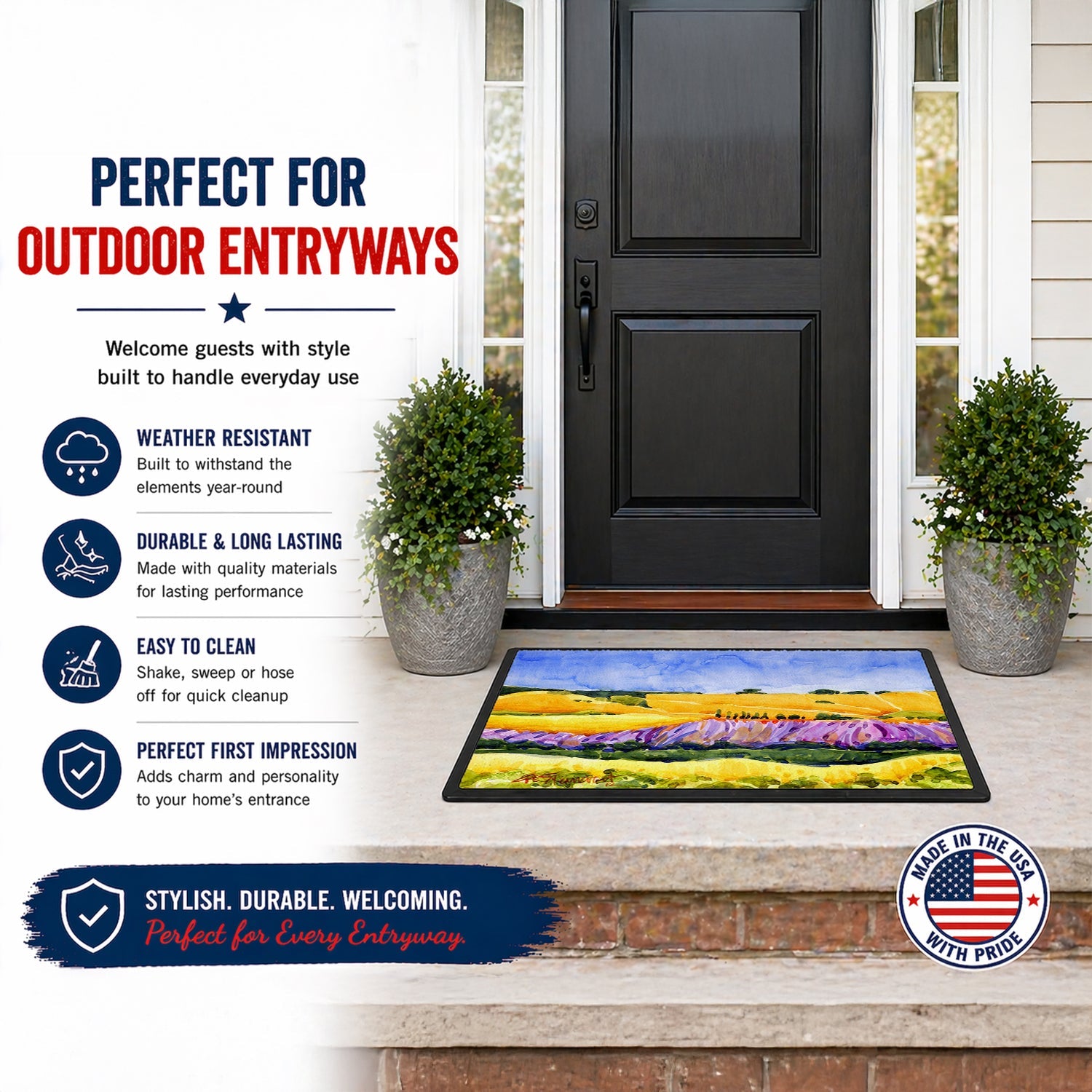 Landscape Doormat Indoor Outdoor 18H X 27W Front Door Mat Rugs for Entryway, Non Slip Washable