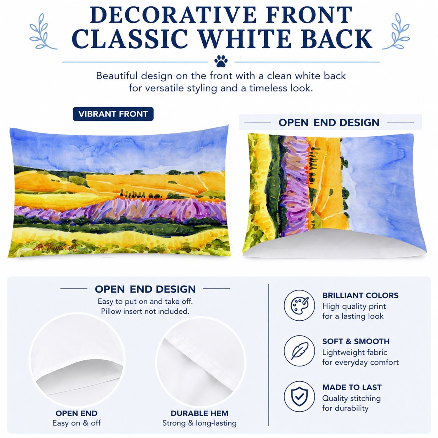Landscape Standard Pillowcase Lightweight Super Soft Easy Care Decorative Artwork Pillowcase, Standard