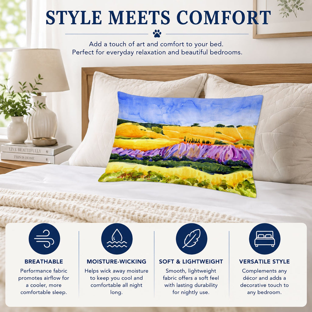 Landscape Standard Pillowcase Lightweight Super Soft Easy Care Decorative Artwork Pillowcase, Standard