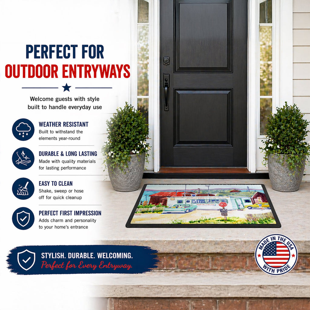Seafood Shack for fresh shrimp Doormat Indoor Outdoor 24H X 36W Front Door Mat Rugs for Entryway, Non Slip Washable Low Pile,