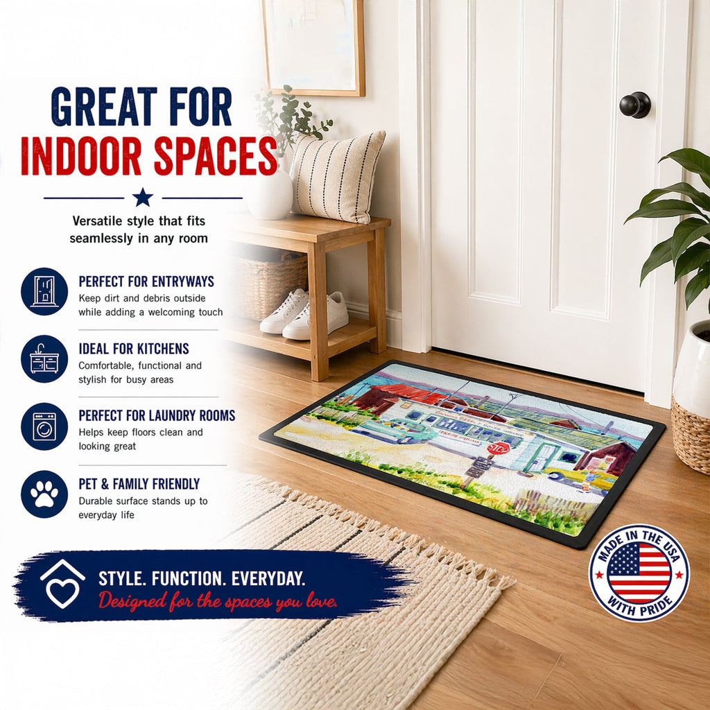 Seafood Shack for fresh shrimp Doormat Indoor Outdoor 18H X 27W Front Door Mat Rugs for Entryway, Non Slip Washable