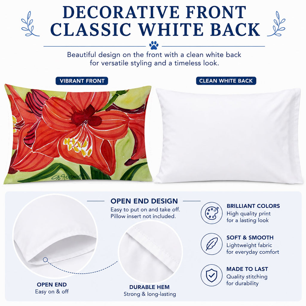 Flower - Amaryllis Standard Pillowcase Lightweight Super Soft Easy Care Decorative Artwork Pillowcase, Standard