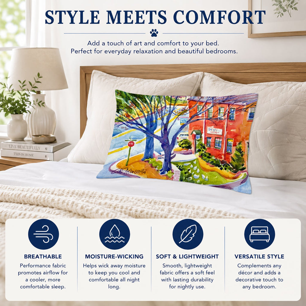 Harbour Standard Pillowcase Lightweight Super Soft Easy Care Decorative Artwork Pillowcase, Standard
