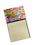 Flowers with a side of lemons Watercolor Sticky Note Holder Refillable Dispenser Desk Accessory 3x3 Pad Gift