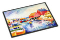 Boats at Harbour with a view Doormat Indoor Outdoor 18H X 27W Front Door Mat Rugs for Entryway, Non Slip Washable