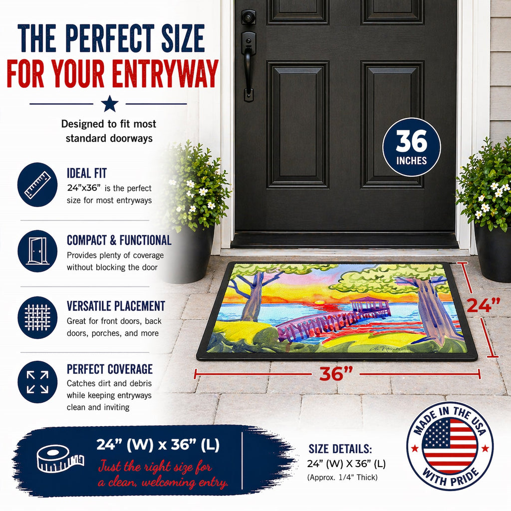 Dock at the pier Doormat Indoor Outdoor 24H X 36W Front Door Mat Rugs for Entryway, Non Slip Washable Low Pile,
