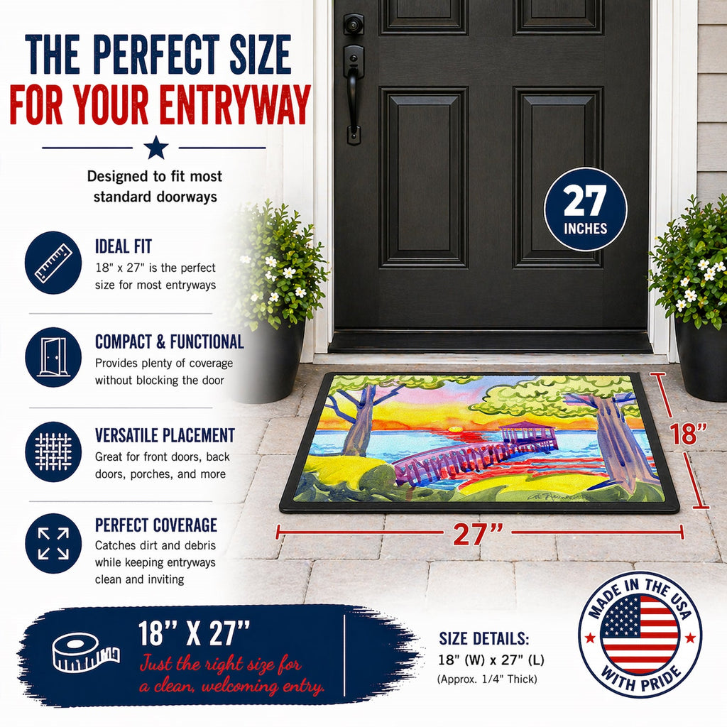 Dock at the pier Doormat Indoor Outdoor 18H X 27W Front Door Mat Rugs for Entryway, Non Slip Washable