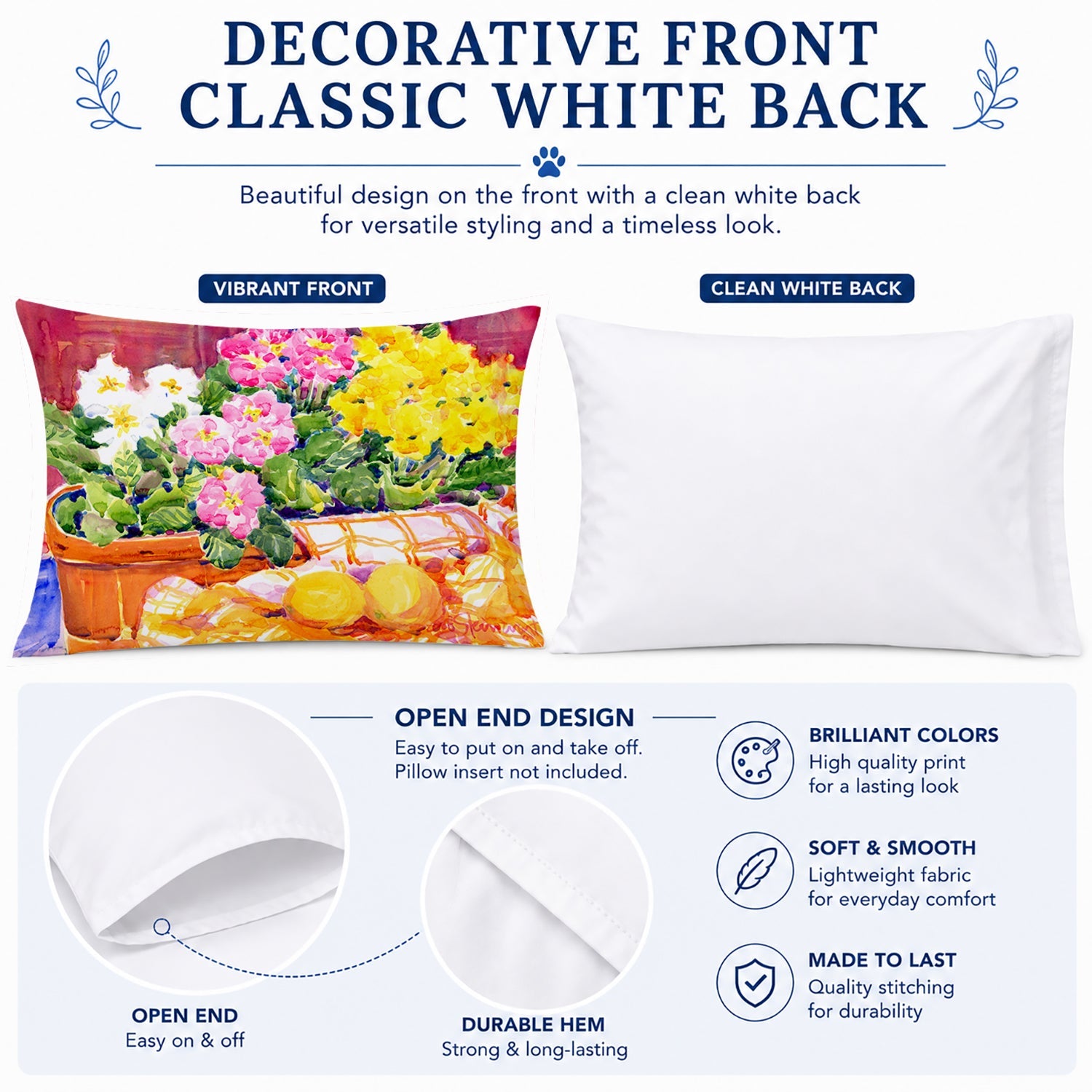 Flower - Primroses Standard Pillowcase Lightweight Super Soft Easy Care Decorative Artwork Pillowcase, Standard