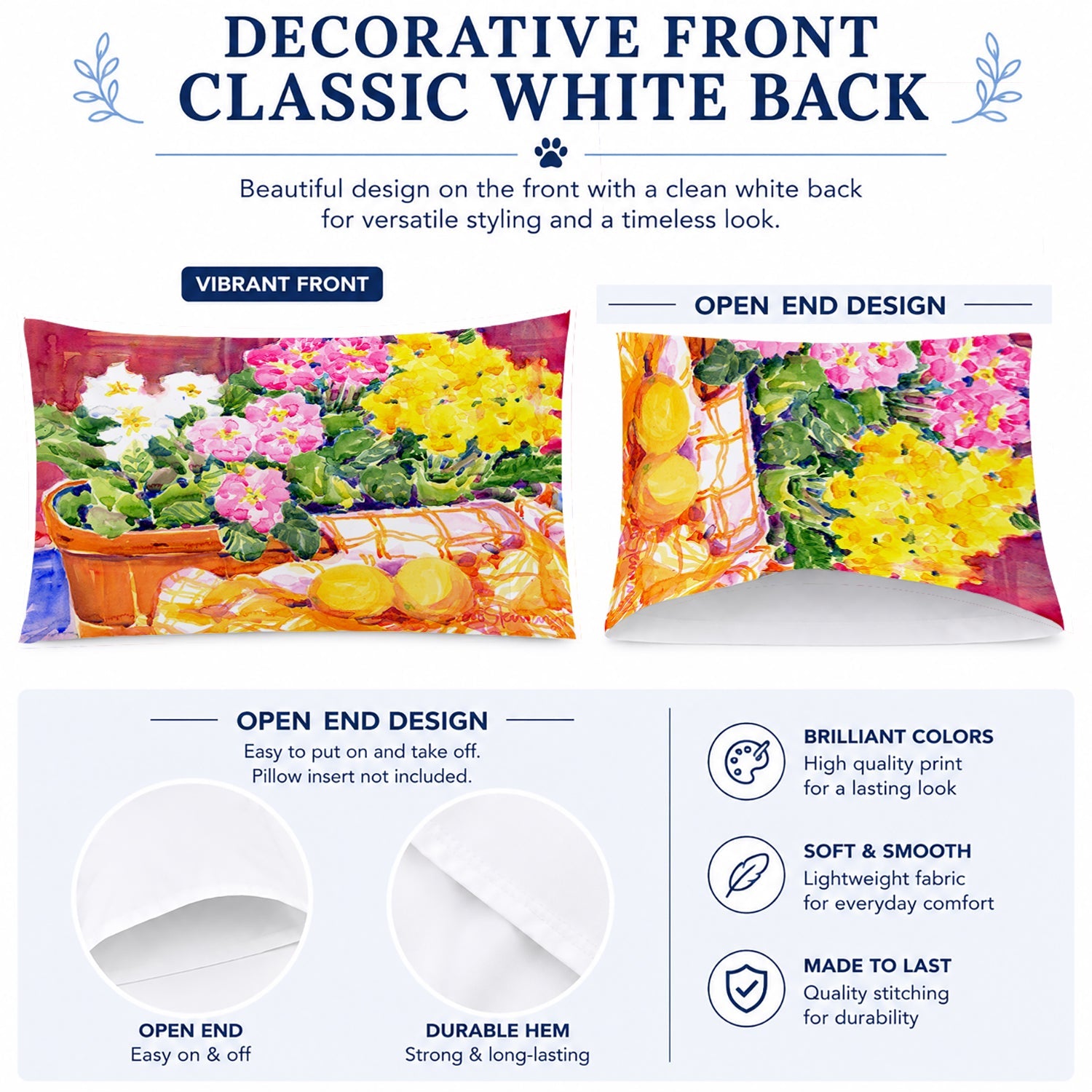 Flower - Primroses Standard Pillowcase Lightweight Super Soft Easy Care Decorative Artwork Pillowcase, Standard
