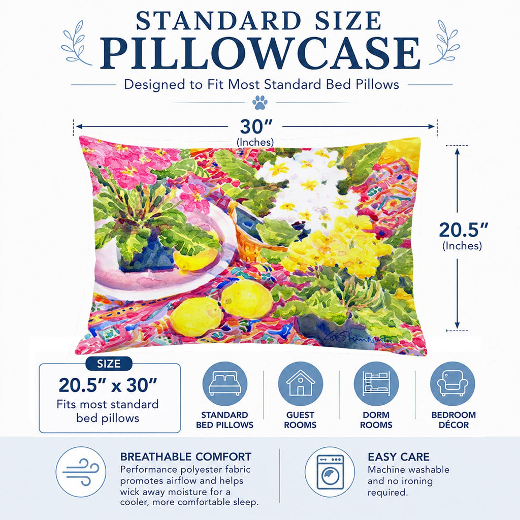 Flower - Primroses Standard Pillowcase Lightweight Super Soft Easy Care Decorative Artwork Pillowcase, Standard