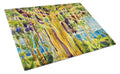 Tree - Banyan Tree Cutting Board Tempered Glass Kitchen Cutting Surface, Heat Resistant Chopping, Non-Slip Feet, Food Prep & Serving