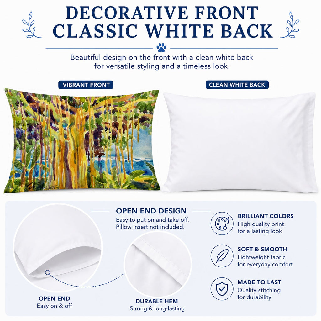 Tree - Banyan Tree Standard Pillowcase Lightweight Super Soft Easy Care Decorative Artwork Pillowcase, Standard