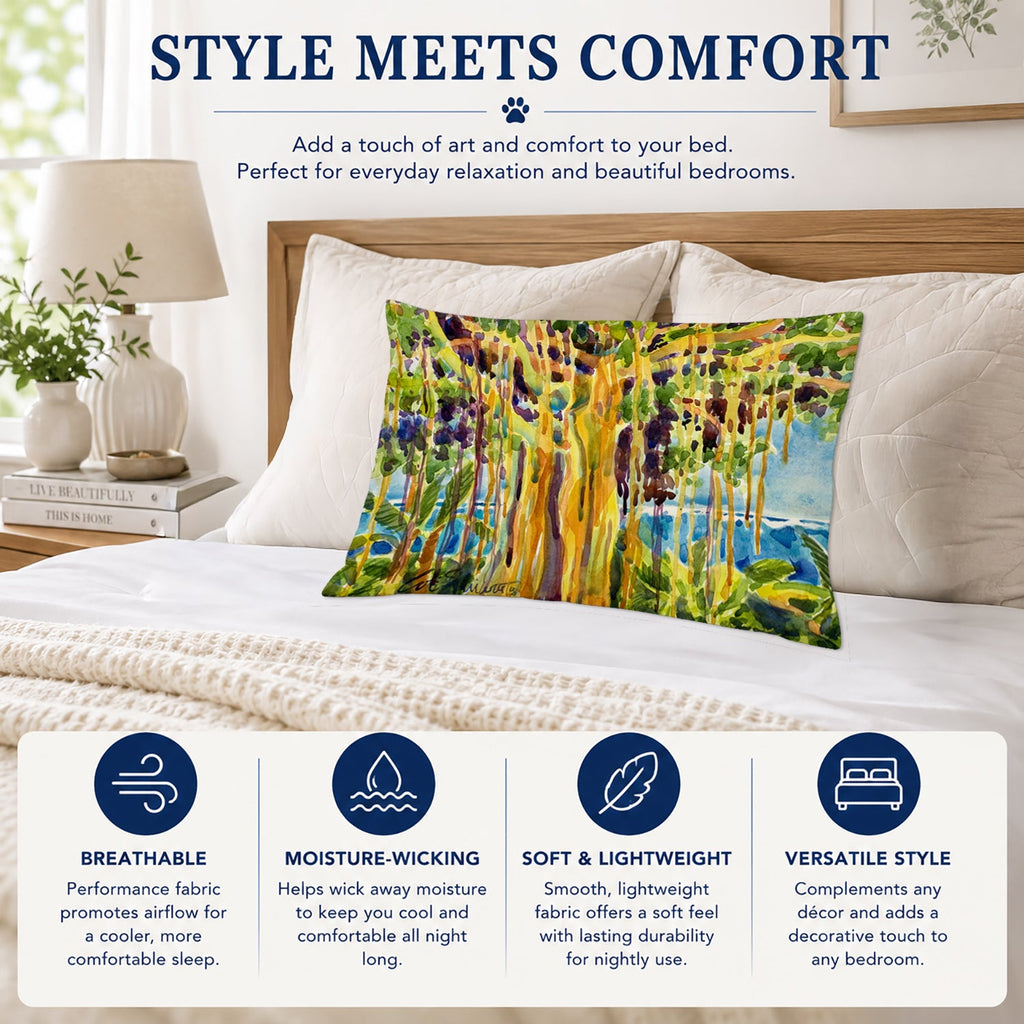 Tree - Banyan Tree Standard Pillowcase Lightweight Super Soft Easy Care Decorative Artwork Pillowcase, Standard