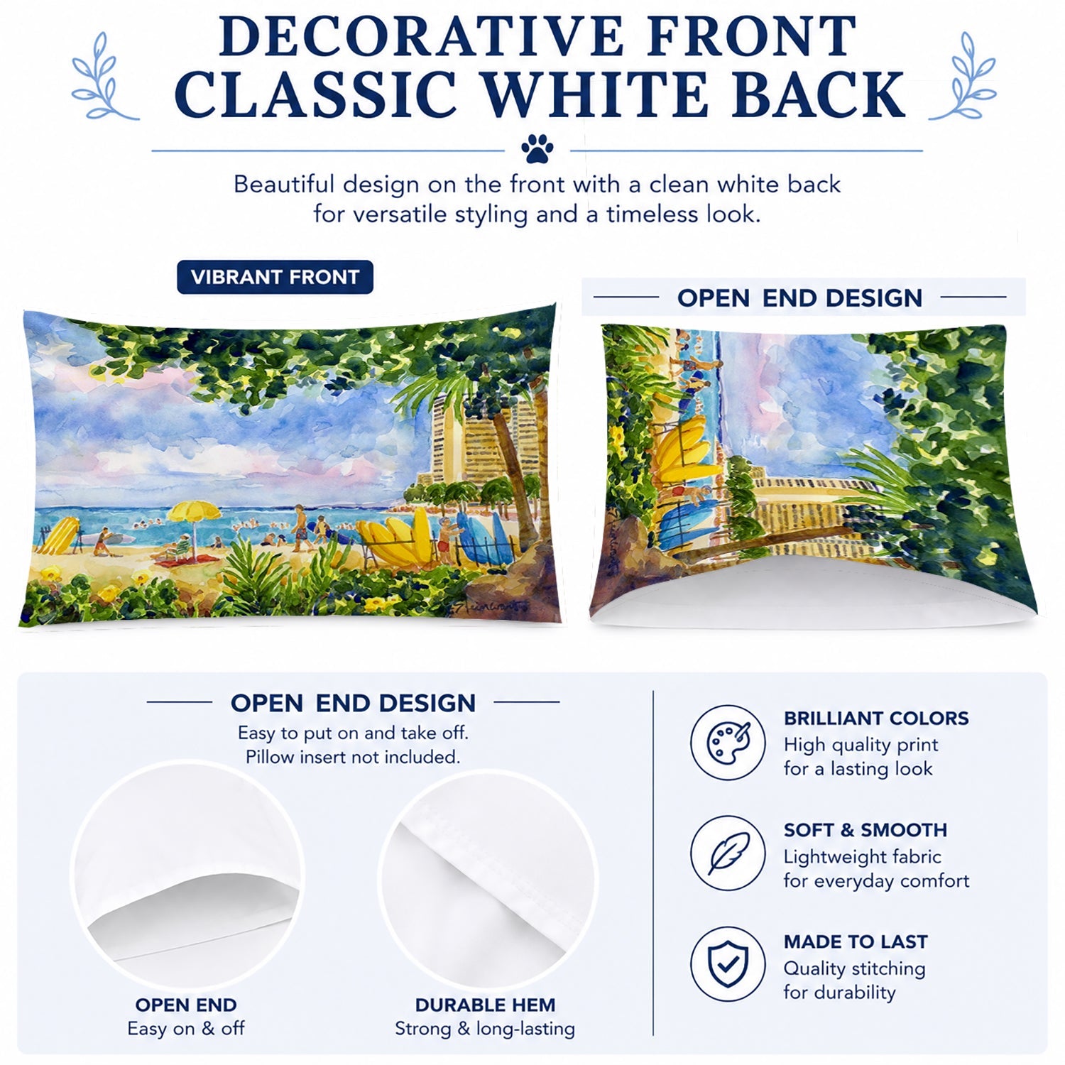 Beach Resort view from the condo Standard Pillowcase Lightweight Super Soft Easy Care Decorative Artwork Pillowcase, Standard