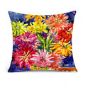 Flower - Gerber Daisies Decorative Throw Pillow 14x14 Indoor Outdoor Accent Cushion, Fabric Cover with Insert for Sofa, Bed, Porch & Living Room